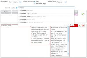 Interactive California Map Settings