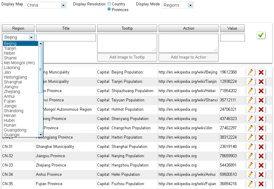 China Map for WordPress Settings