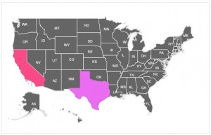 Map of US with State names Settings 2